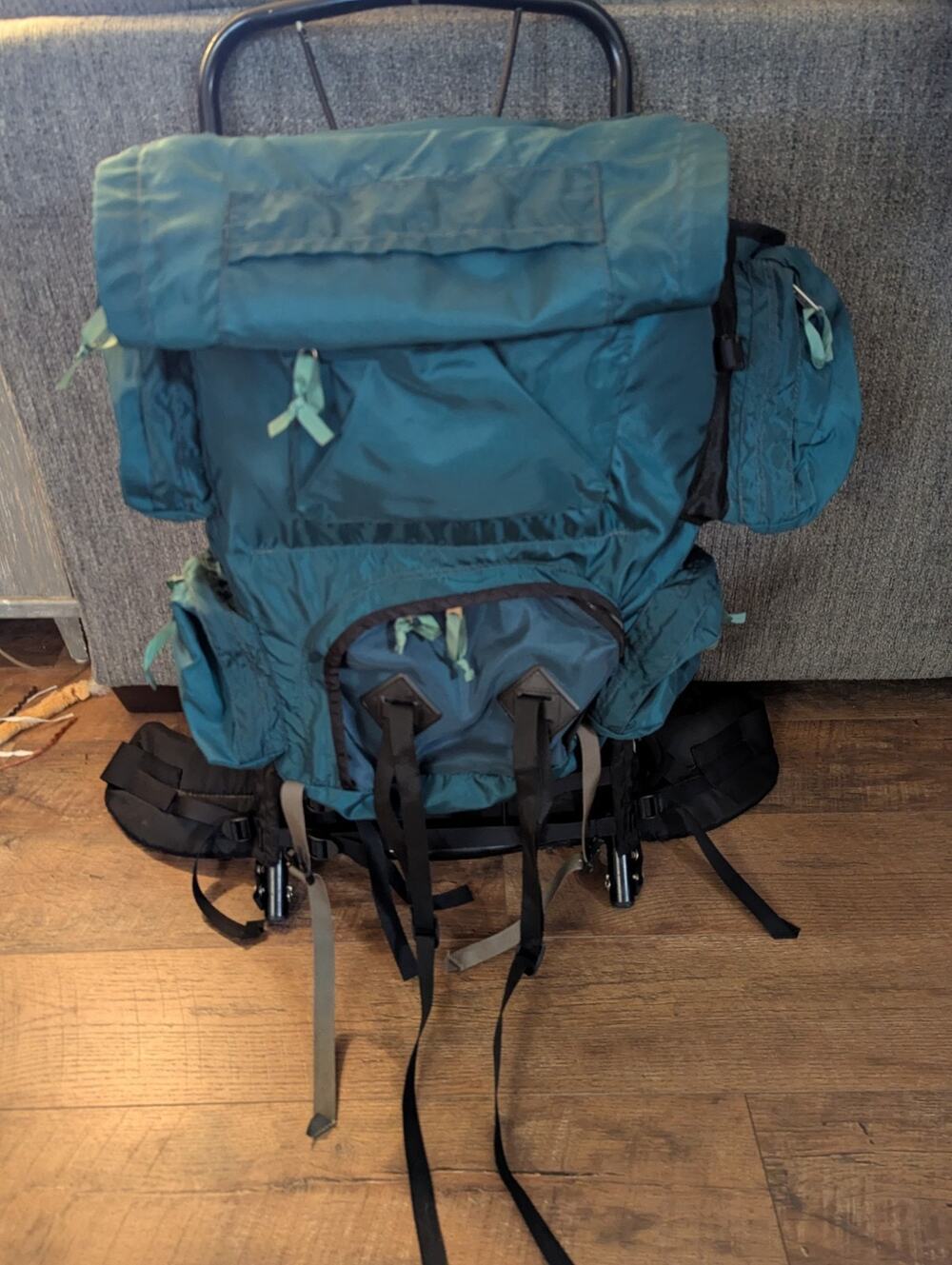 VTG Kelty Yukon Teal Exterior Aluminum Frame Hiking Backpack - Size 4